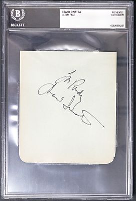 Frank Sinatra SIGNED Album Page BAS COA. Frank Sinatra (American singer and actor, 1915-1998) 