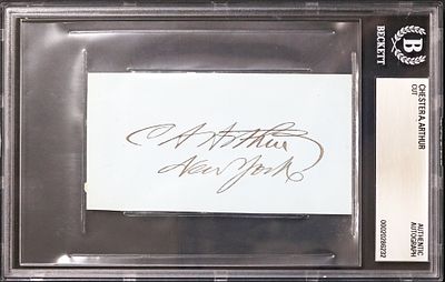 Chester A. Arthur SIGNED Cut BAS COA. Chester Alan Arthur (1829-1886) was the 21st president of 