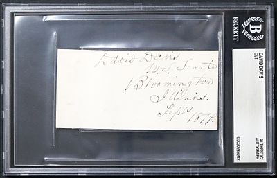 David Davis SIGNED Cut BAS COA. David Davis (March 9, 1815 – June 26, 1886) was an American 