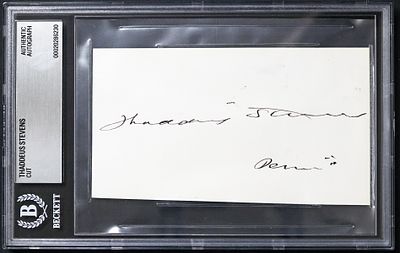 Thaddeus Stevens SIGNED Cut BAS COA. Thaddeus Stevens (1792-1868) was an American politician and 