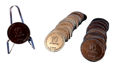 israel - Lot of 50 10 Prutot coins (1957) Copper Plated Aluminum, Good Conditions. Coin type: 10 