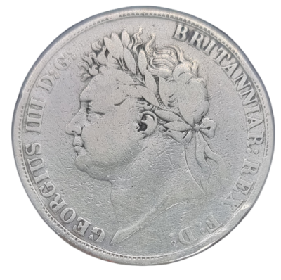 England - 1 Crown 1821 silver coin with a profile of King George IV. 0.925 silver, weight: 