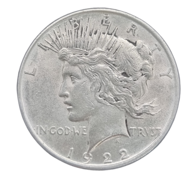 USA - 1 dollar 1922 silver coin - "Peace Dollar". 0.900 silver, weight: 26.73 grams, Diameter: 