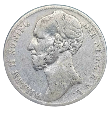 Netherlands - 1 Gulden 1846 silver coin - William II. 0.945 silver, weight: 10 grams diameter: 28 mm