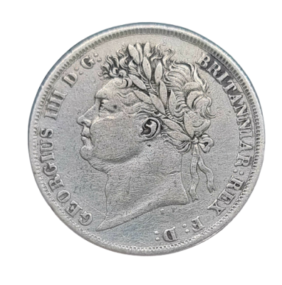 England - 1 Shilling 1824 silver coin with a profile of King George IV. 0.925 silver 