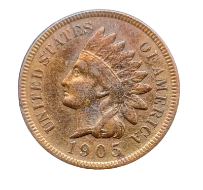 USA - 1 Cent 1905 bronze coin - "Indian Cent". weight: 3.11 grams, Diameter: 19 mm. Excellent 