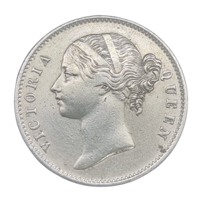 India-British - 1 Rupee 1840 silver coin with a profile of Queen Victoria. 0.917 silver 