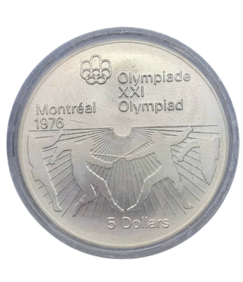 Canada - 5 dollar silver 0.925 coin from 1976 minted to commemorate the Montreal Canada Olympic 