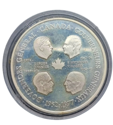 Canada - 1977 silver PROOF medal - "Four Governors General", weight: 48.6 grams, diameter: 45 mm . 
