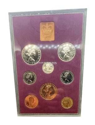 United Kingdom - Official British Royal 8 coin mint set from 1970 - This proof set contains 