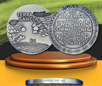 Israel - State silver medal from 1963 - "Terra Sancta", silver 935, weight: 115 grams 