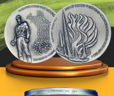 Israel - State silver medal from 1963 - "Warsaw Ghetto Uprising 20th Anniversary", silver 935 