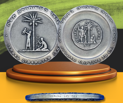 Israel - State silver medal from 1962 - "Liberation", silver 935, weight: 110 grams, diameter: 