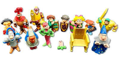 Lot of 14 Kinder toys - surprise figurines, "the middle ages" series, 1990s - collection from 