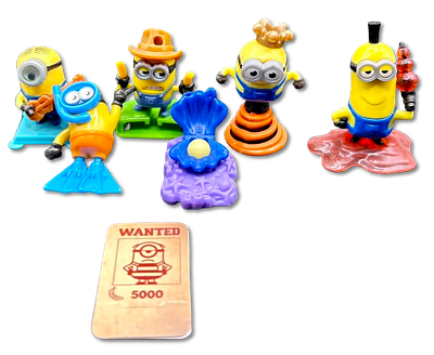 Lot of 6 Kinder toys - surprise figurines, "minions" well-known collector in the field - in 