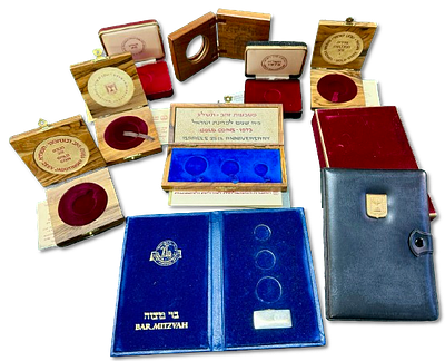 Lot of 9 empty cases for coins and medals of a government coins and medals corp - some of them 