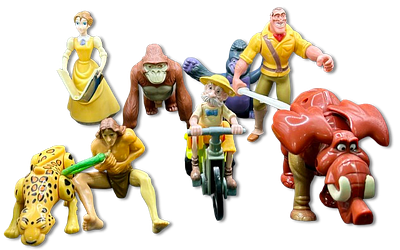 Lot of 8 "tarzan". vintage McDonald's toys - Mc Donalds - Disney toys, special edition for 