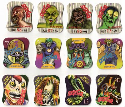 Israel - Lot of 12 stickers from the 1990s "The Power of Freedom", "The Story of the Skulls" 