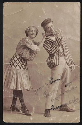 Historical postcard from South Africa from 1911 - Original satirical photograph from a 