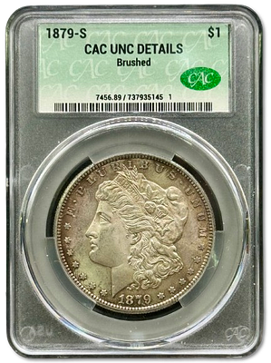 United States - 1 Dollar 1879 (S) "Morgan Dollar" - 0.900 Silver Coin Graded by CAC UNC DETAILS 