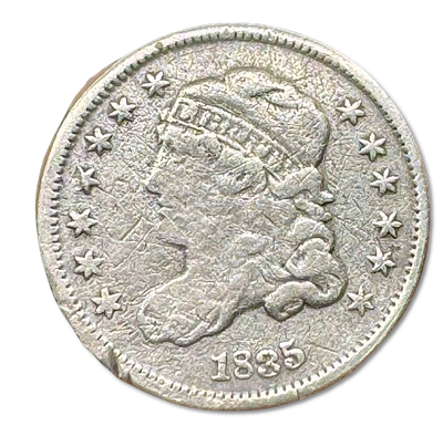 United States - 5 Cents 1835 "Liberty Cap Half Dime" - 0.892 Silver Coin, Weight: 1.35 grams 