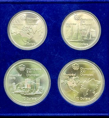 Canada - Set of 4 silver 0.925 coins from 1973 minted to commemorate the Montreal Olympic Games 