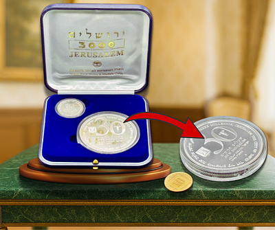 ישראל - מארז מהודר ונדיר "שלושת אלפים שנה לירושלים - עיר דוד" - מטבע קשוט/פרוף 30 שקלים חדשים 