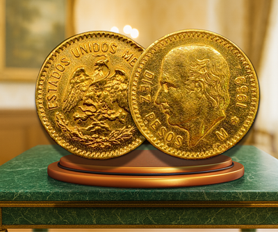 Mexico - 10 Pesos Gold Coin 1959, Weight: 8.33 grams 900 gold, Diameter: 22.5 mm "Hidalgo's 