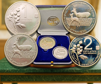Israel - Set of 2 commemorative coins from the series of coins of flora and fauna in the Song 
