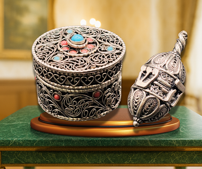 Austria - A spheroid Hanukkah dreidel from the 1920s, crafted in sterling silver 925 in fine 