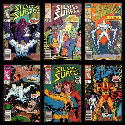Group of 6 original comic books from The Silver Surfer series, published by Marvel Comics, from 