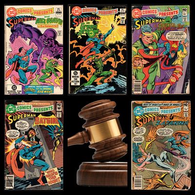 Group of 5 comic books from the series DC Comics Presents, published by DC Comics, from the 