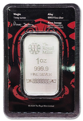 אנגליה - מטיל כסף טהור 999 במשקל אונקיה (31.1 גרם) "אודין ODIN" - מסדרת האלים הנורדיים, באריזה 