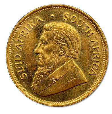 דרום אפריקה - מטבע זהב 1 קרוגראנד 1975, 33.93 גרם זהב 917, 32.7 מ"מ - 5% עמלה בלבד!. מטבע זהב 1 