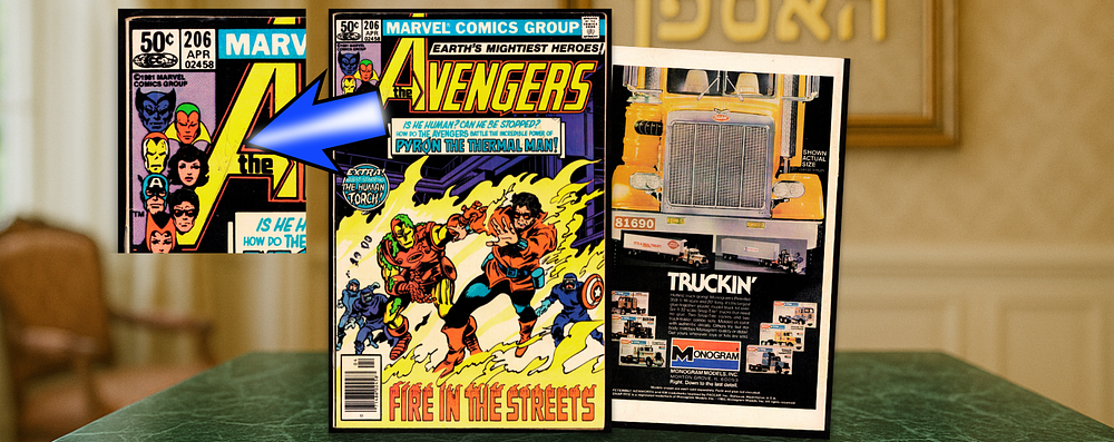 Comic book The Avengers #206 - April 1981, Marvel Comics, with signature. A pen signature 