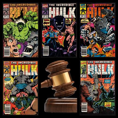 Lot of 5 comic books from The Incredible Hulk series (#368, #369, #370, #371, #372), Marvel 