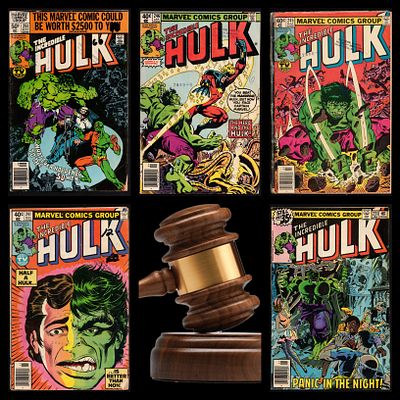 Lot of 5 comic books from The Incredible Hulk series (#231, #241, #245, #246, #251), Marvel 