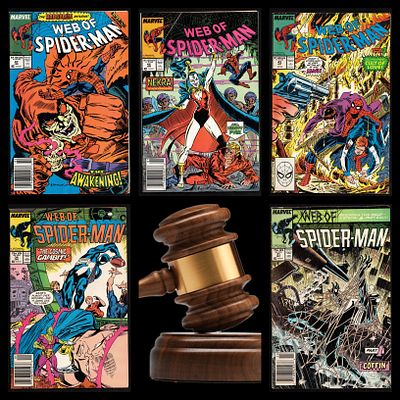 Lot of 5 comic books from the Web of Spider-Man series (#31, #34, #43, #46, #47), published by 