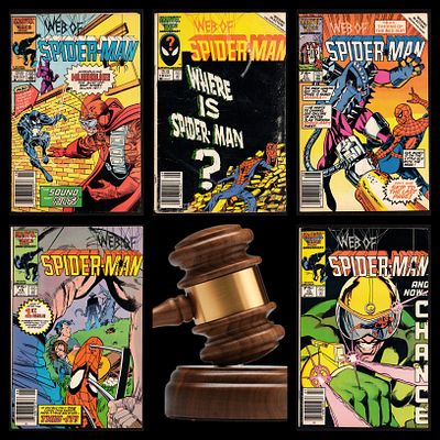 Lot of 5 comic books from the Web of Spider-Man series (#15, #16, #17, #18, #19), Marvel Comics 