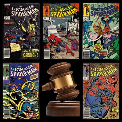Lot of 5 comic books from The Spectacular Spider-Man series (#145, #146, #147, #148, #149) 
