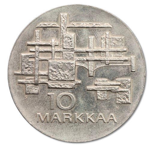 Finland - Silver 0.900 Coin - 10 Markka 1967 "50 Years of Independence", Weight: 24 grams 