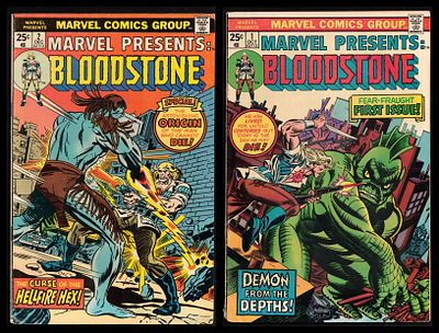 Lot of 2 comic books from the Marvel Presents: Bloodstone series (Marvel Comics) (#1, #2) 