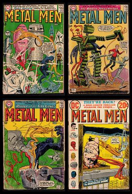 Lot of 4 comic books from the Metal Men series (DC Comics) (#6, #9, #10, #42), published by DC 