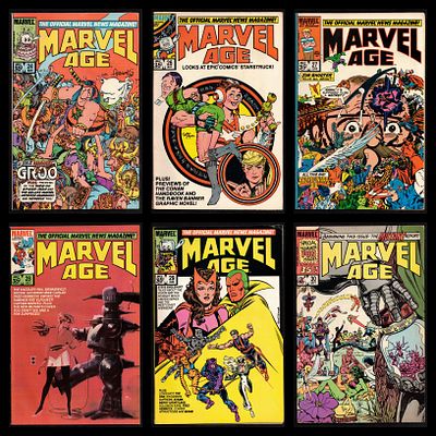 Lot of 6 Marvel Age Comic Magazines (Marvel Comics) (#24, #26, #27, #28, #29, #30), 1985 - A 