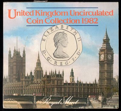 בריטניה – סט 7 מטבעות מחזור רשמי (Uncirculated Coin Collection) 1982 - מטבעות מקוריים באריזה 