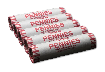 ארצות הברית – לוט 5 רולים סגורים של מטבעות 1 סנט (Pennies) – 50 מטבעות בכל רול – סה״כ 250 