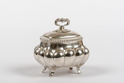 Zuckerdose, M&uuml;nster. Zuckerdose, M&uuml;nster. 800er Silber, innen vergoldet. Auf vier 