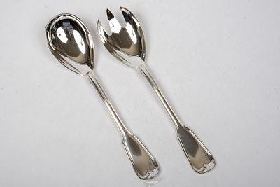 Salatbesteck, 2tlg., Koch & Bergfeld, Augsburger Faden. Salatbesteck, 2tlg., Koch &amp; Bergfeld 