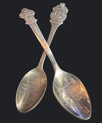 זוג כפיות אספנות רולקס Rolex בוכרר שווייץ. זוג כפיות מזכרת מקוריות מבית ROLEX BUCHERER, שווייץ — 