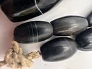 Sulemani Black & White Agate Bead Necklace, Handcrafted Elongated Beads. A striking necklace Image - 2